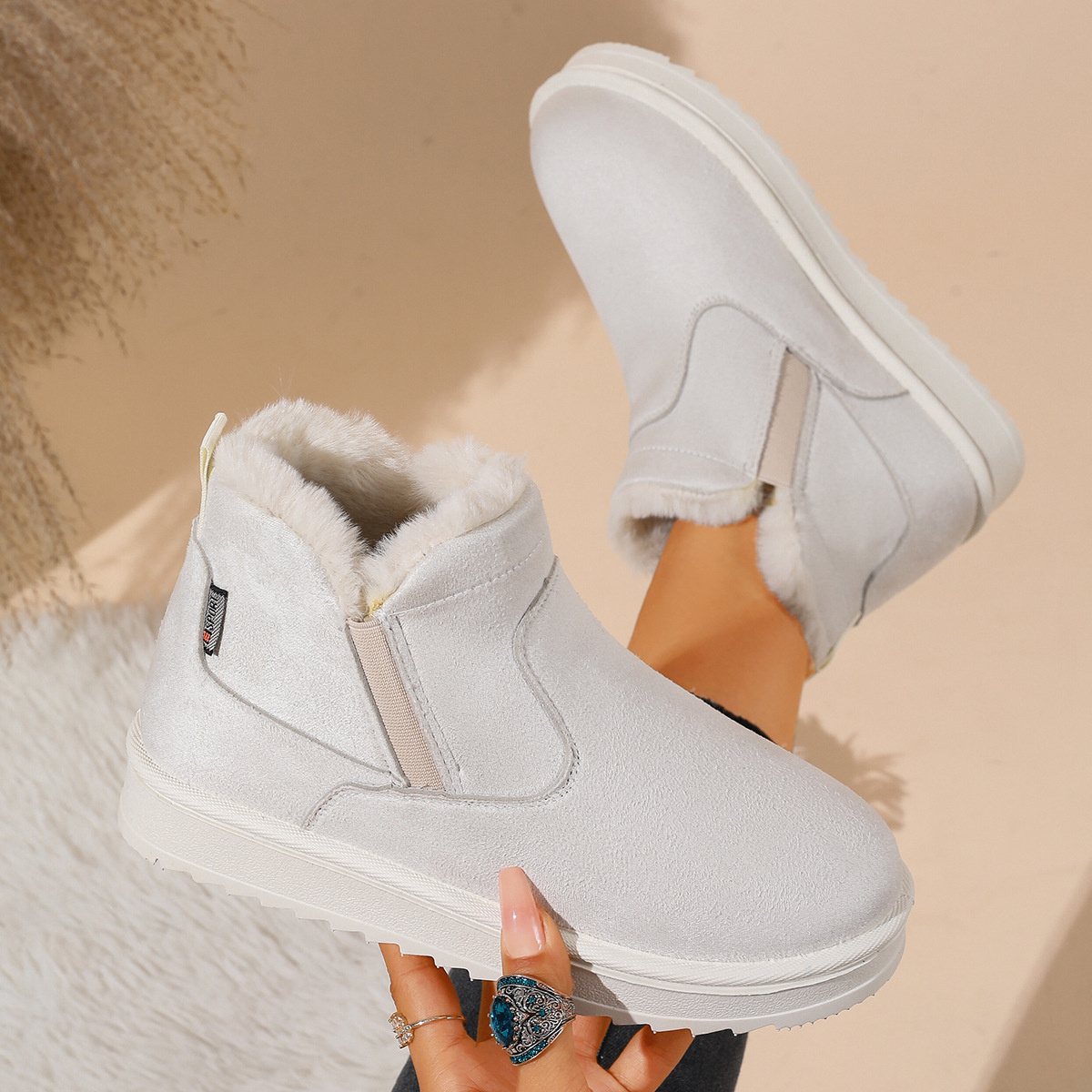 Plush Lined Winter Ankle Boots