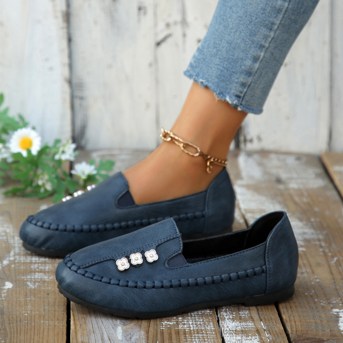 Round Toe Slip-Ons