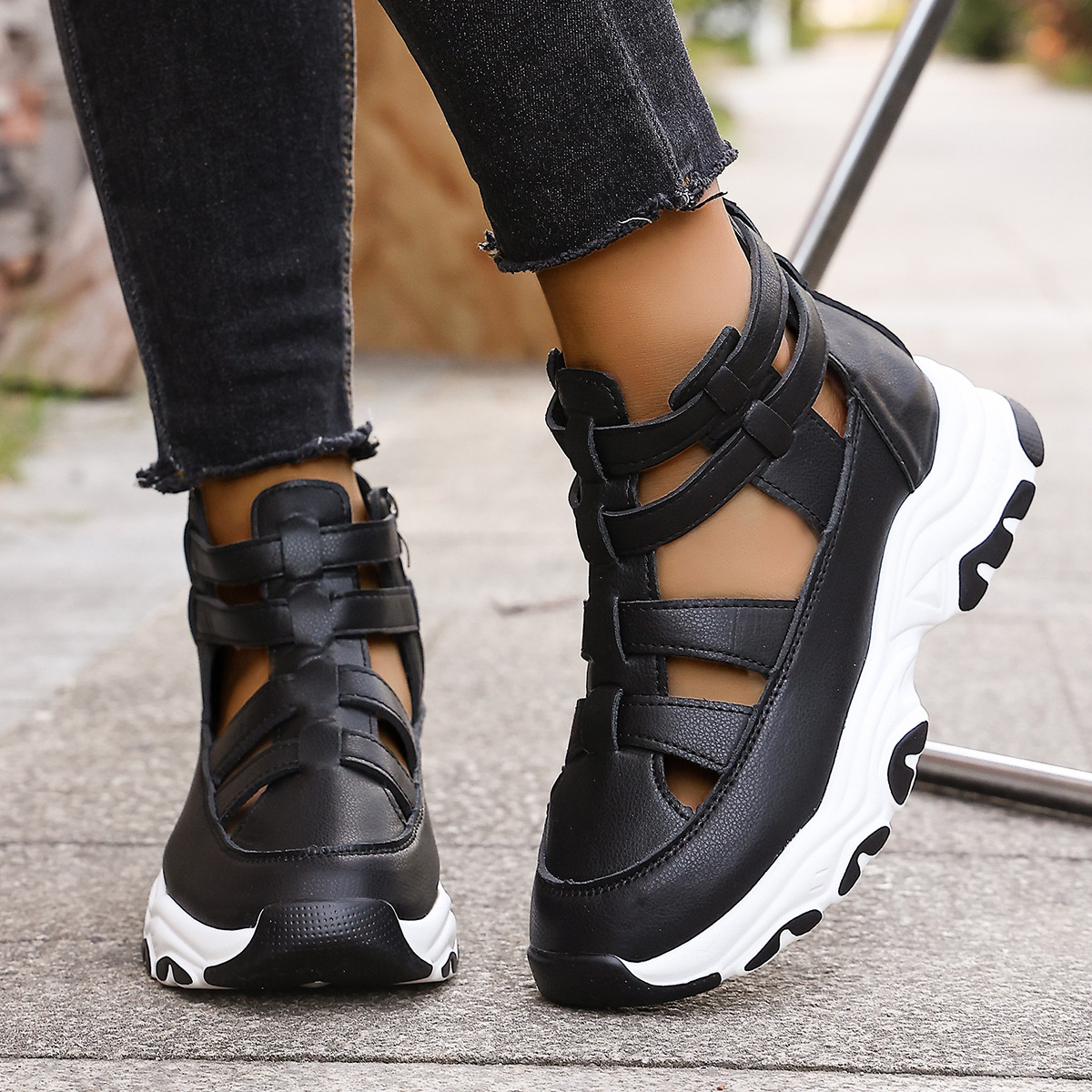 Cutout Platform Sneakers