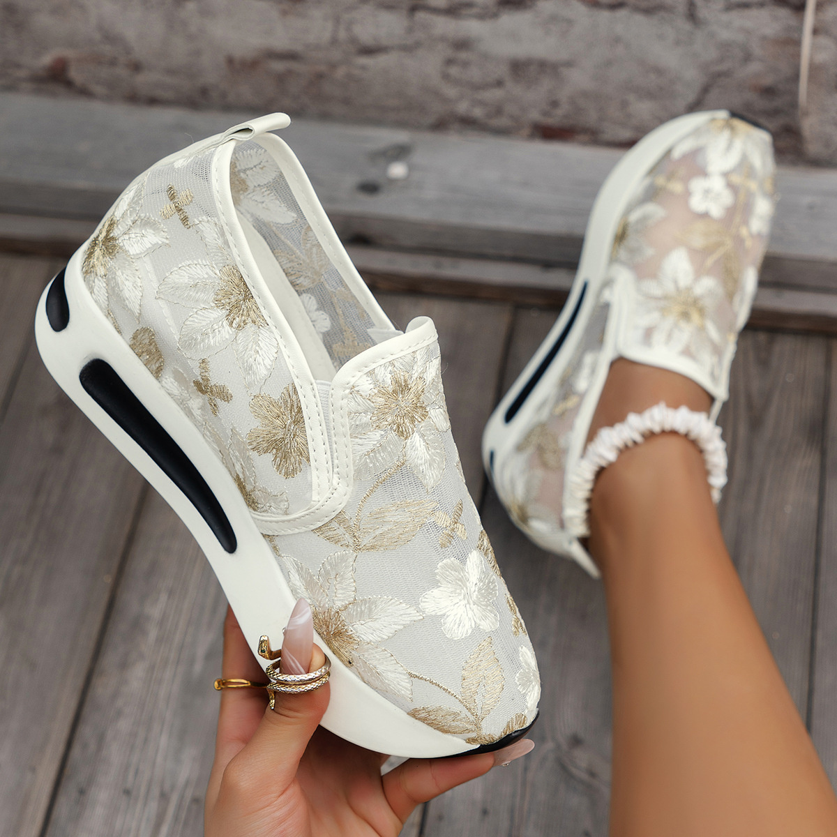 Round Toe Platform Slip-Ons