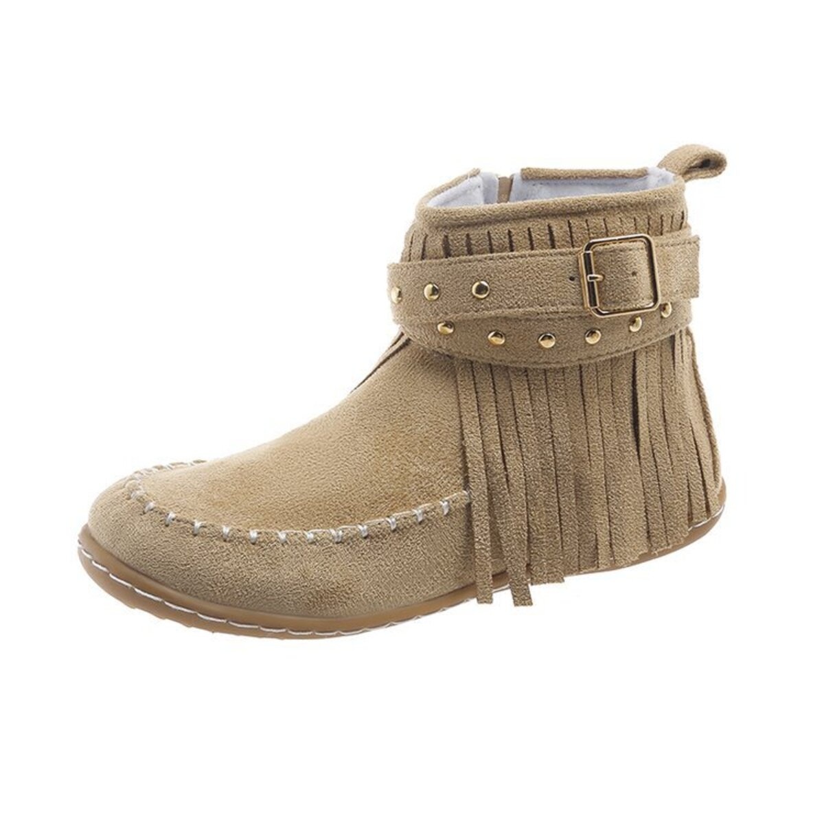Fringe Round Toe Boots