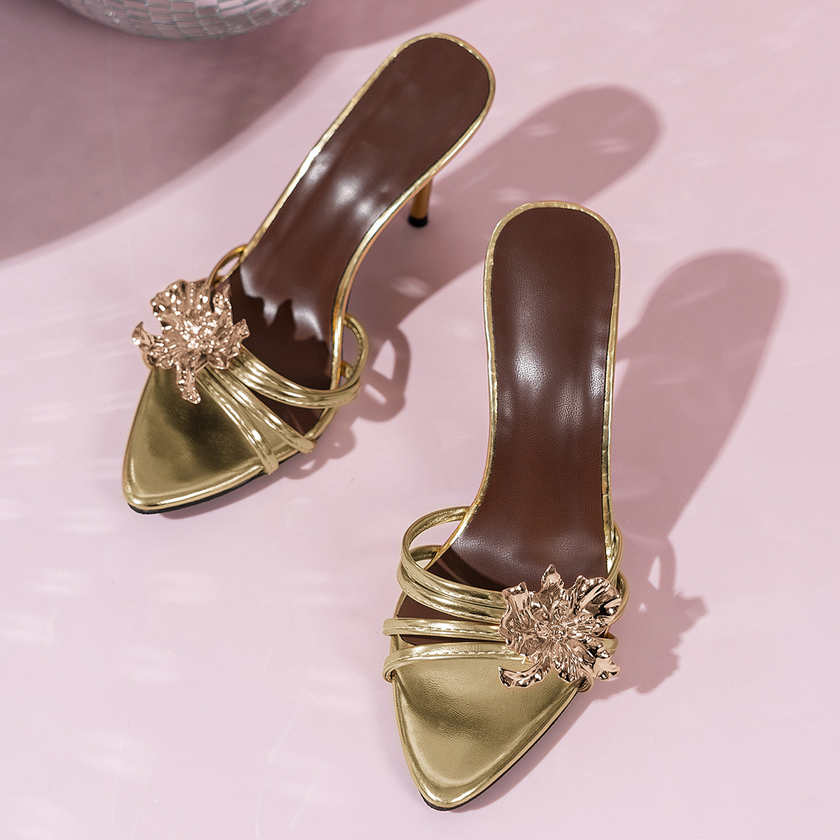 Floral Embellished High Heel Sandals