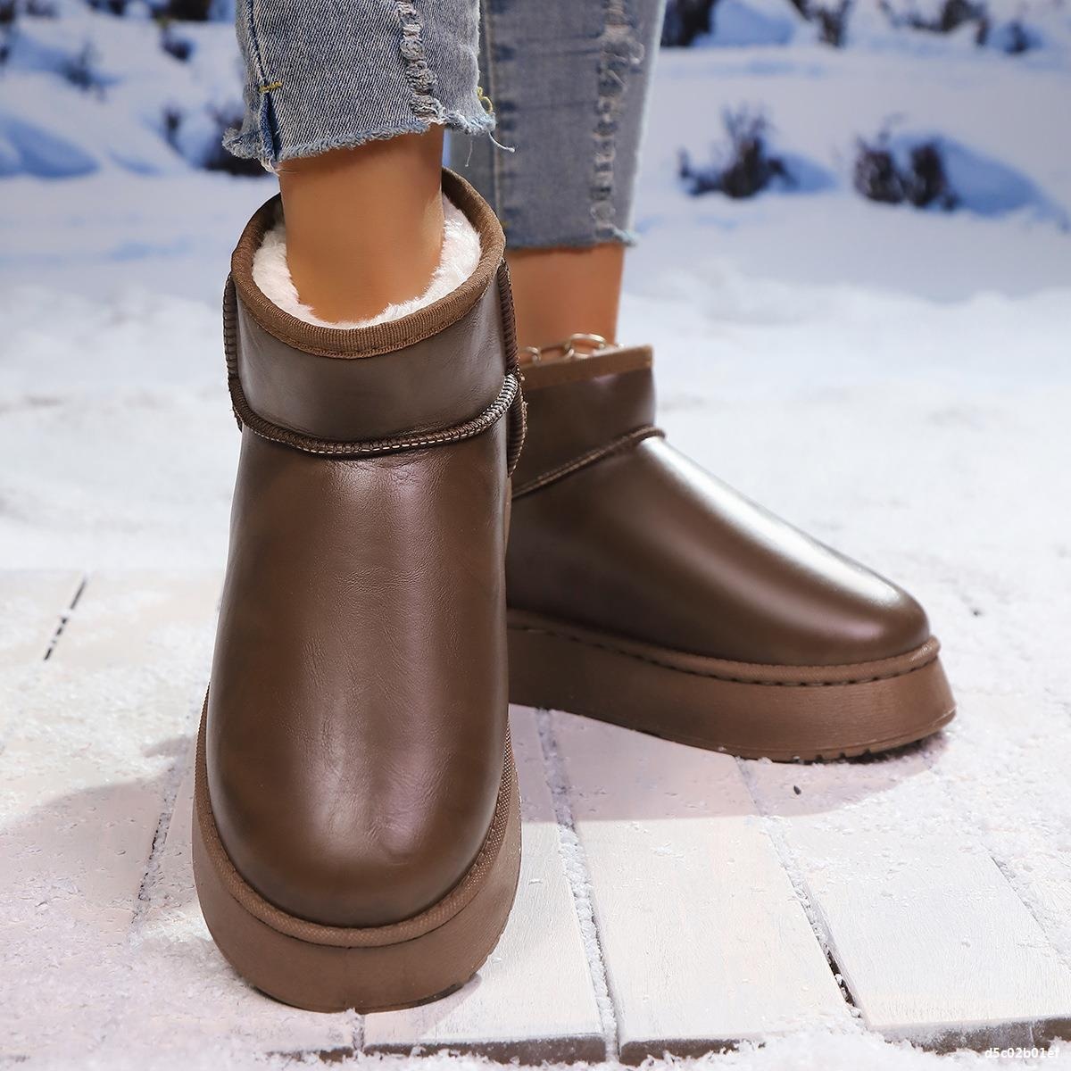 Faux-Fur Platform Ankle Boots