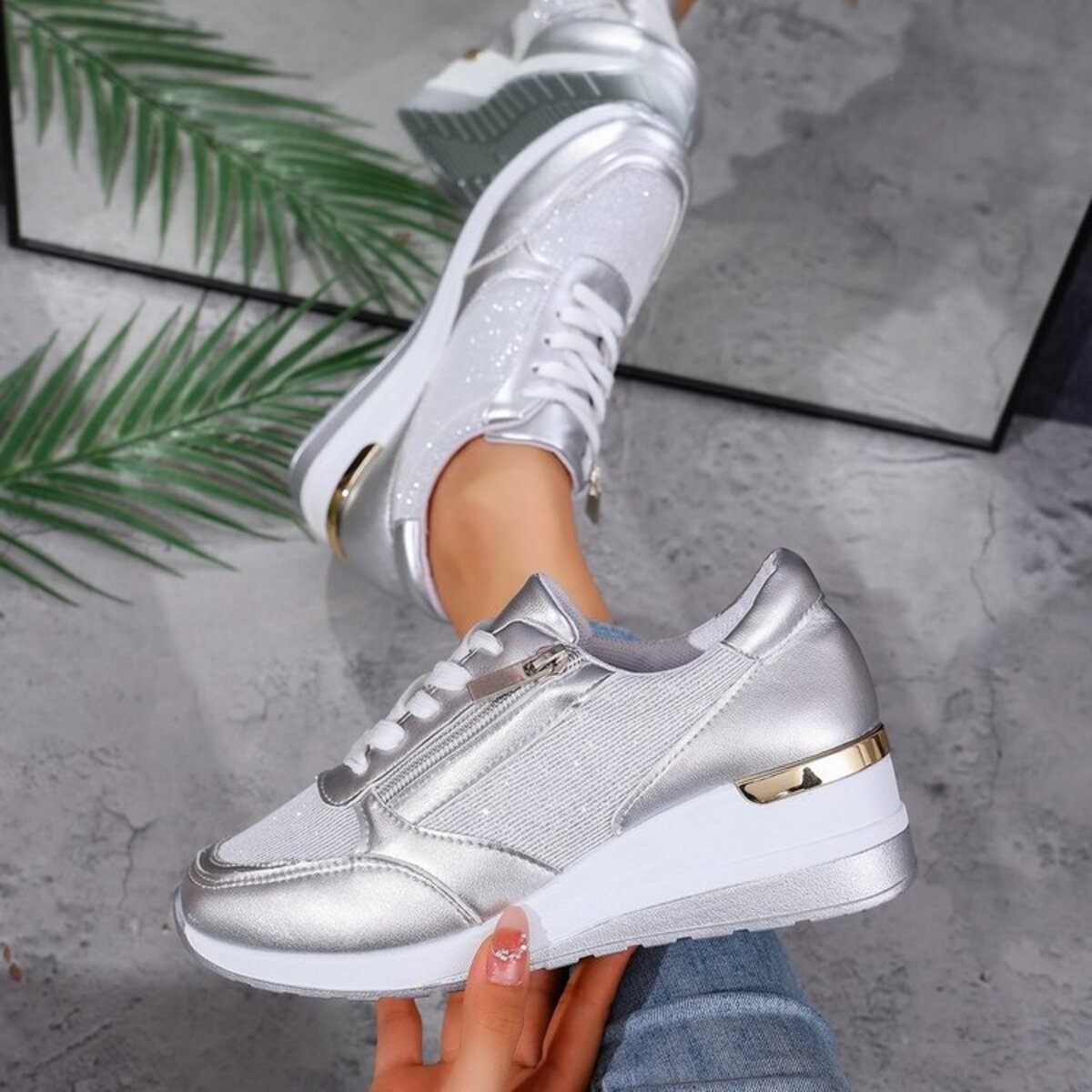 Lace Up Wedge Athletic