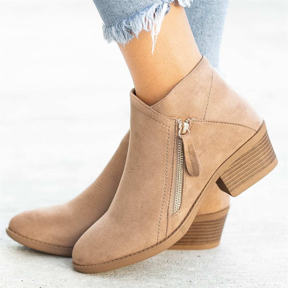 Point Toe Block Heel Boots