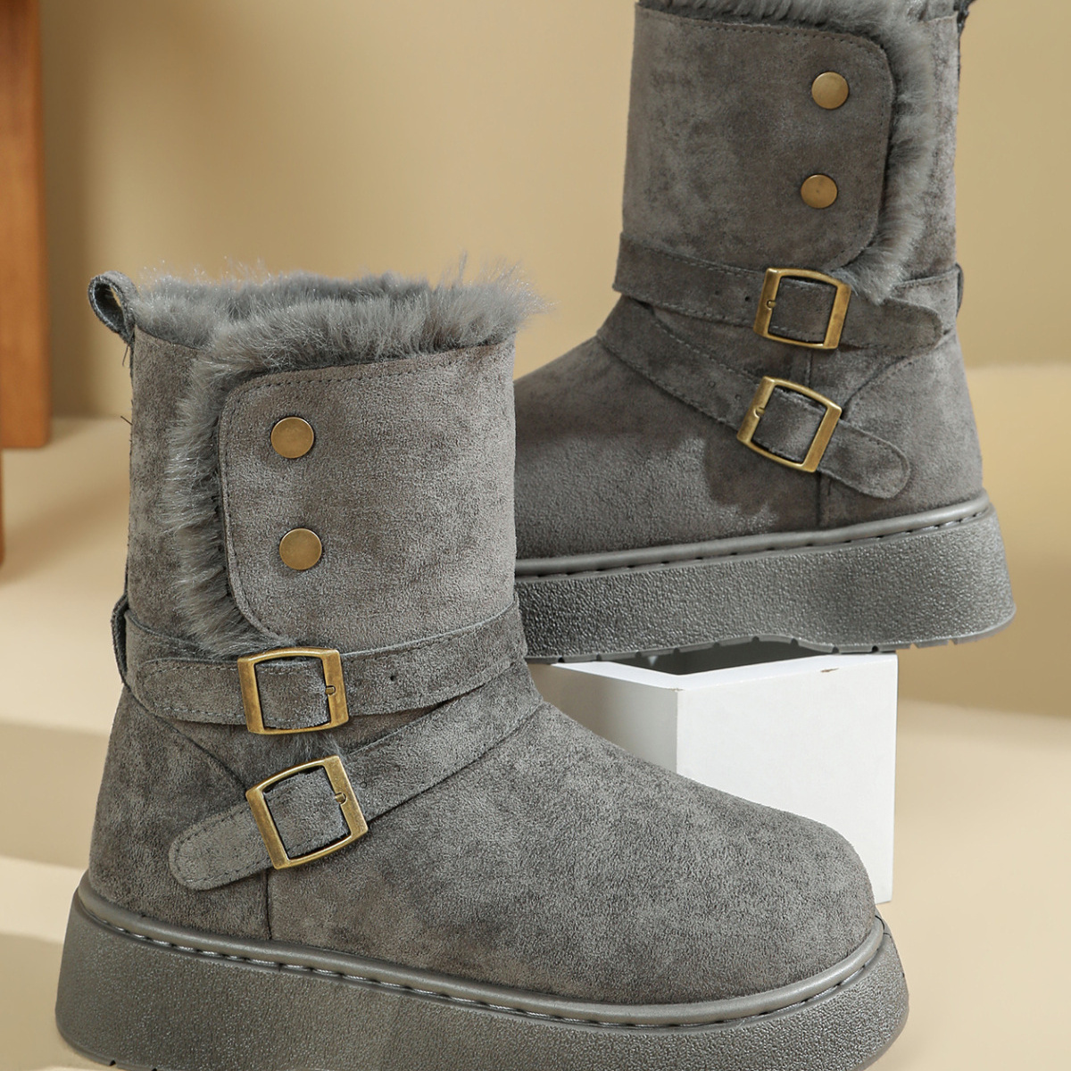 Round Toe Platform Boots