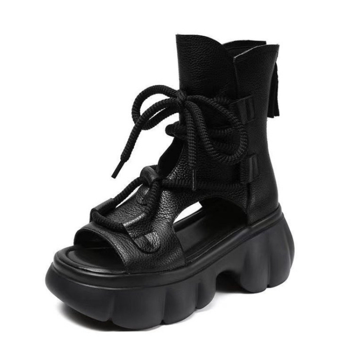 Chunky Platform Lace-Up Sandals