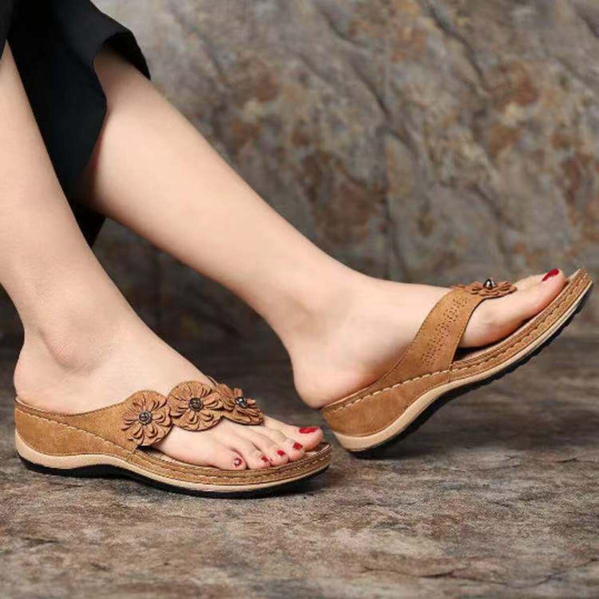 Toe Post Wedge Sandals