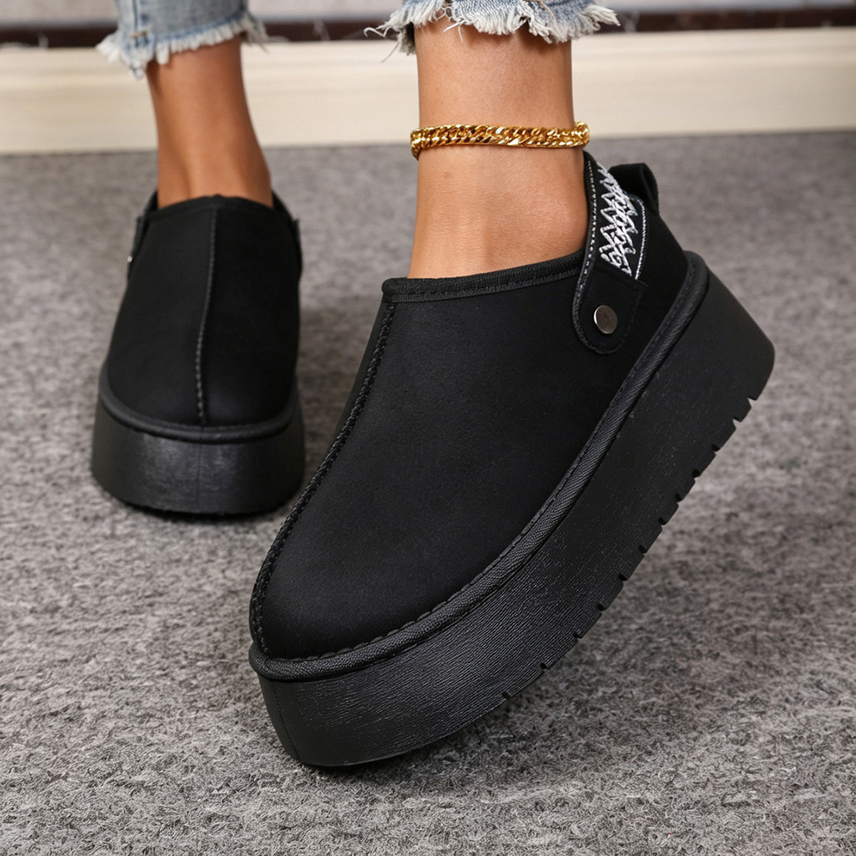 Platform Suede Fur-Lined Boots