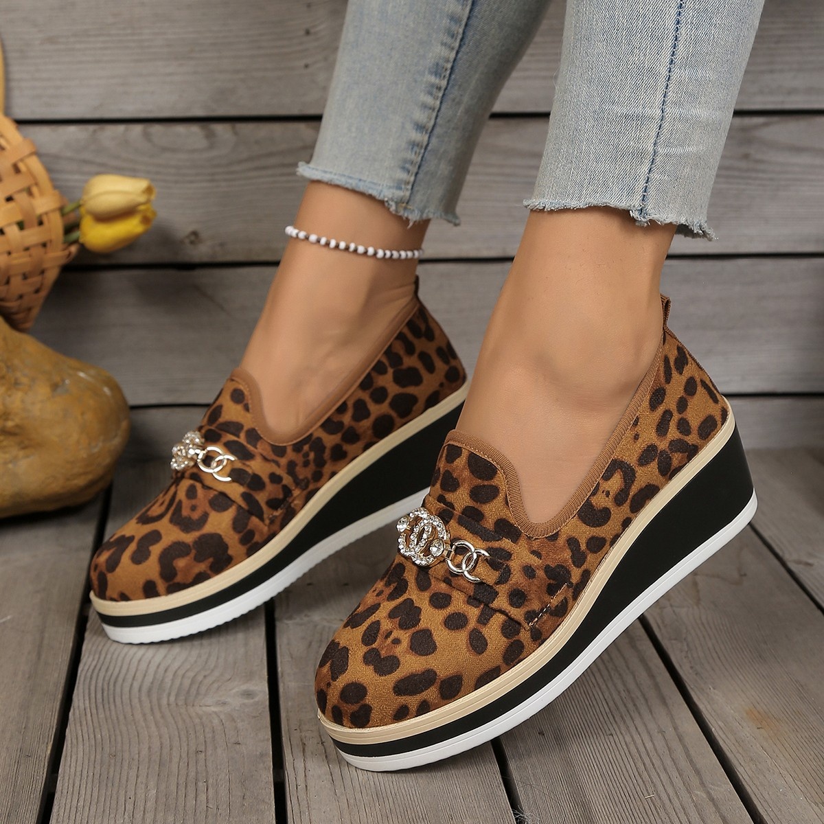 Leopard Print Platform Loafers