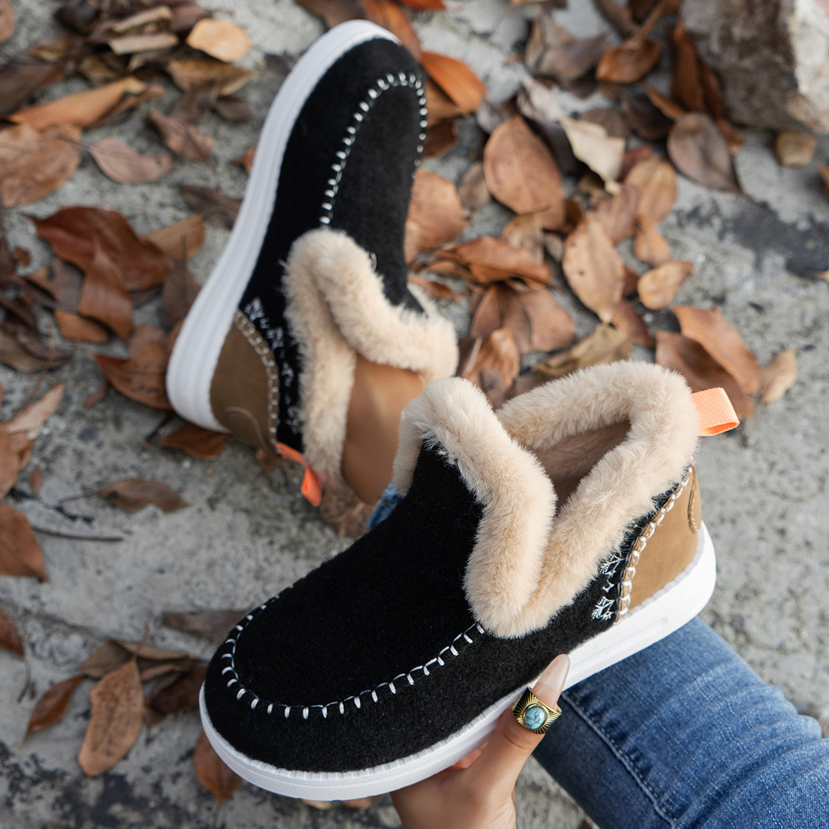 Round Toe Winter Ankle Boots