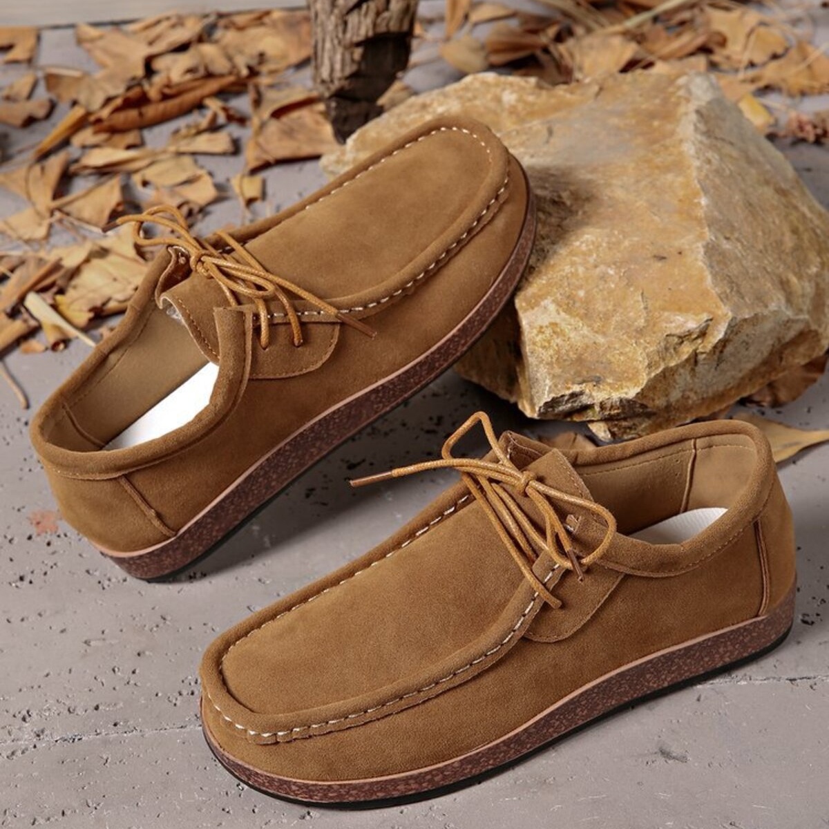 Round Toe Lace Up Loafers