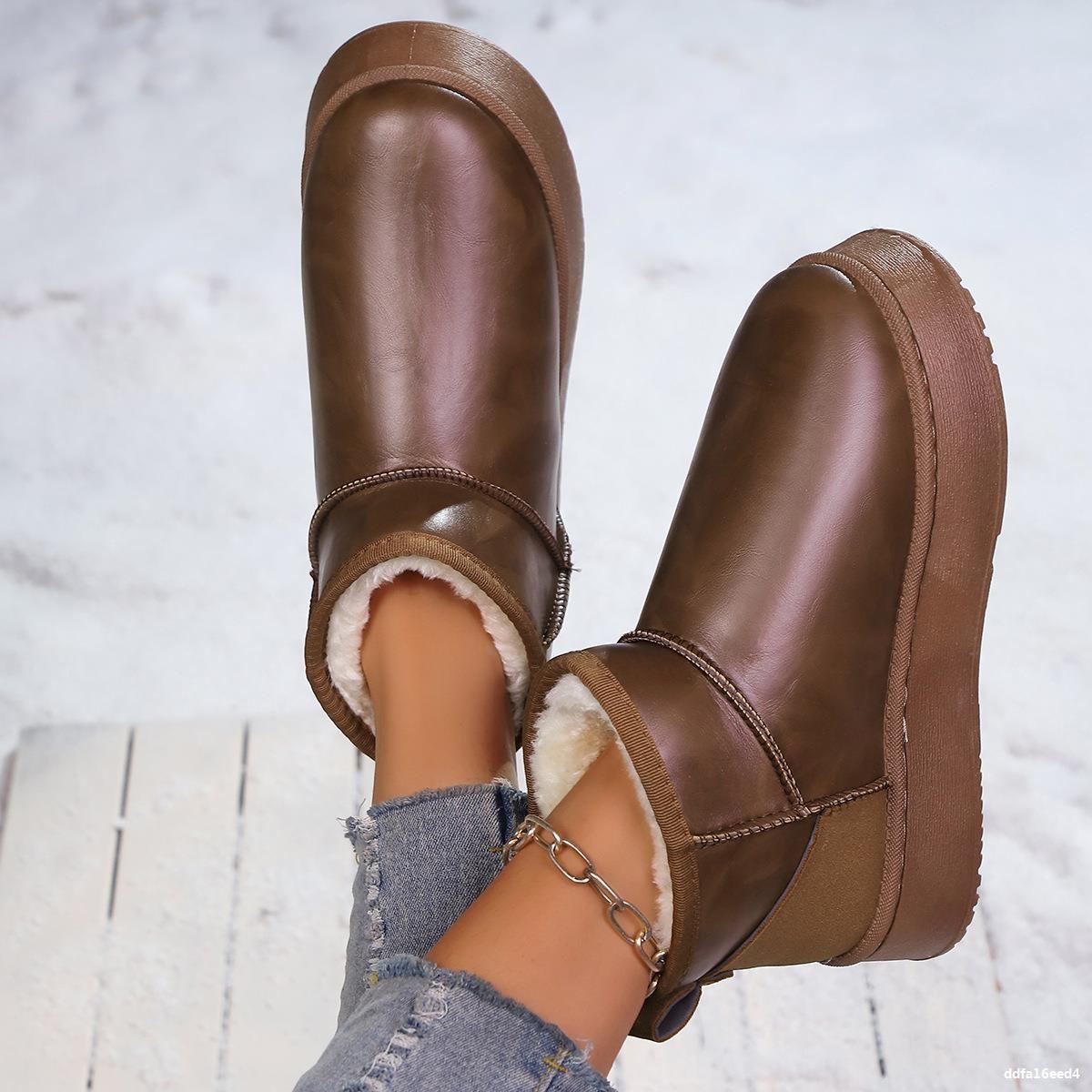 Faux-Fur Platform Ankle Boots