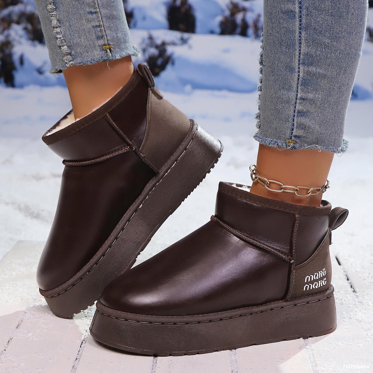 Faux-Fur Platform Ankle Boots