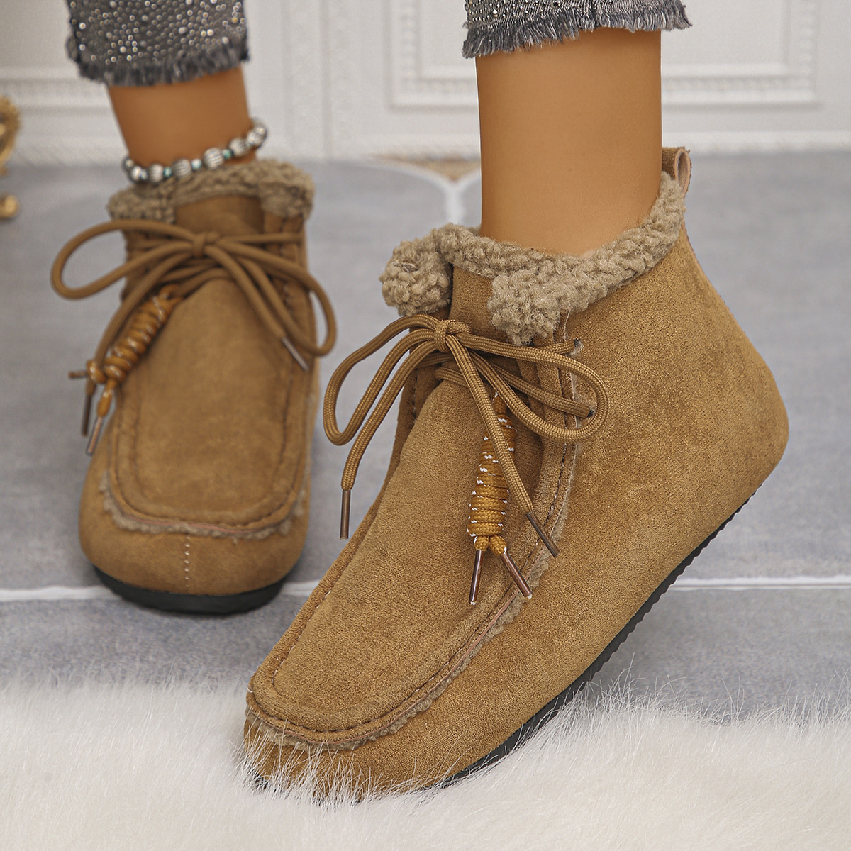 Plush Lined Ankle Boots