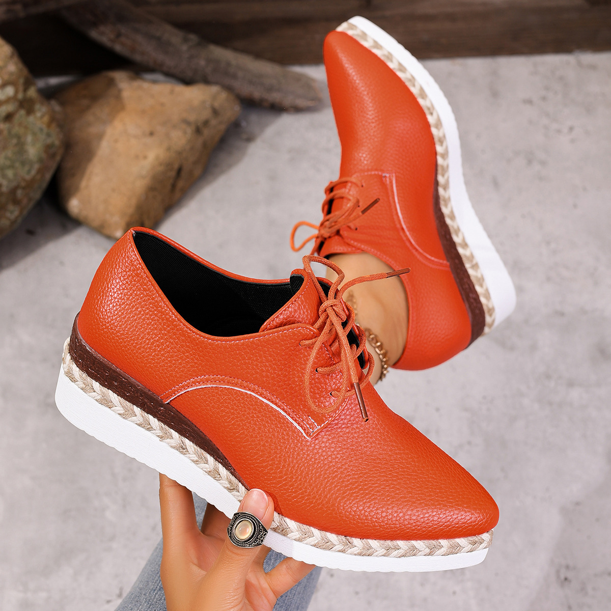 Point Toe Lace Up Sneakers