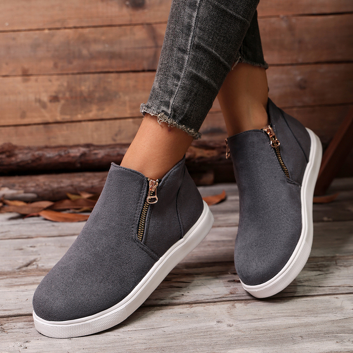 Round Toe Ankle Boots