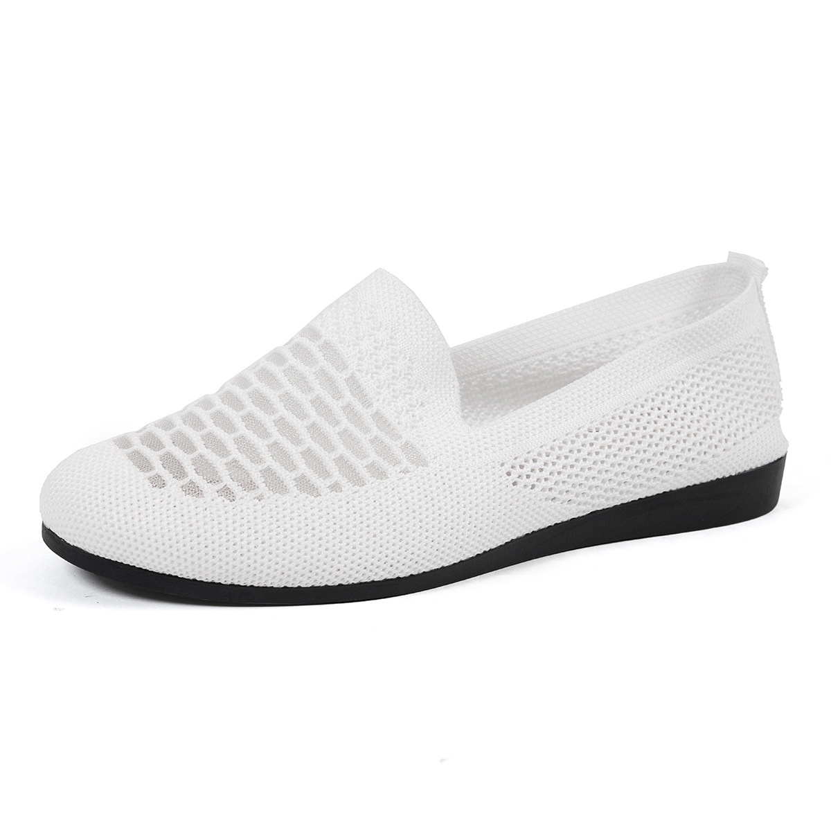 Mesh Breathable Slip-On Loafers with Perforated Design