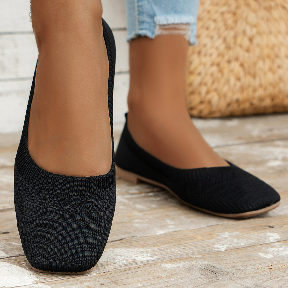 Square Toe Slip-Ons