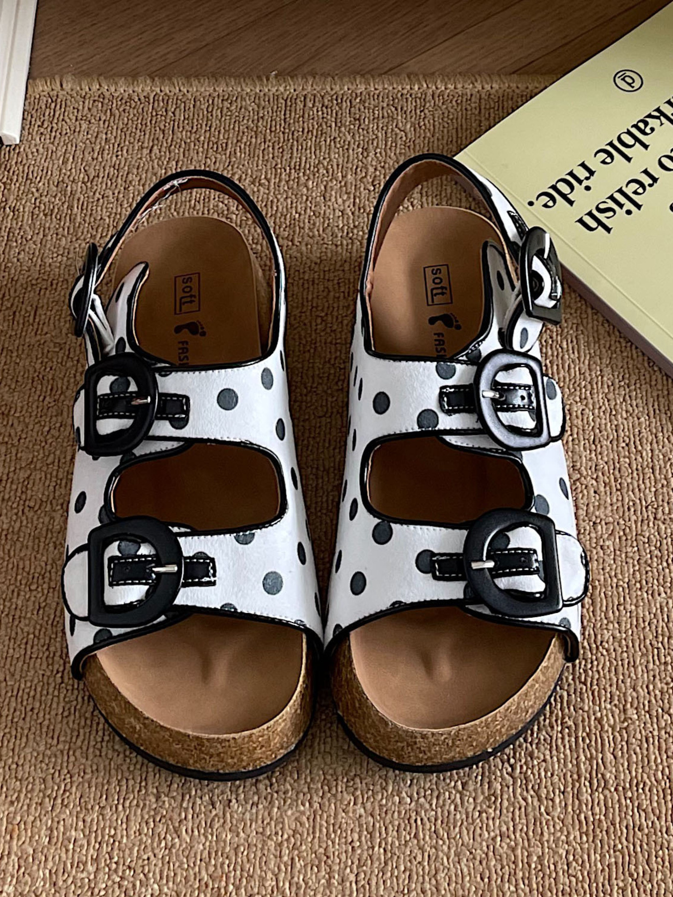 Polka Dot Double Buckle Platform Sandals