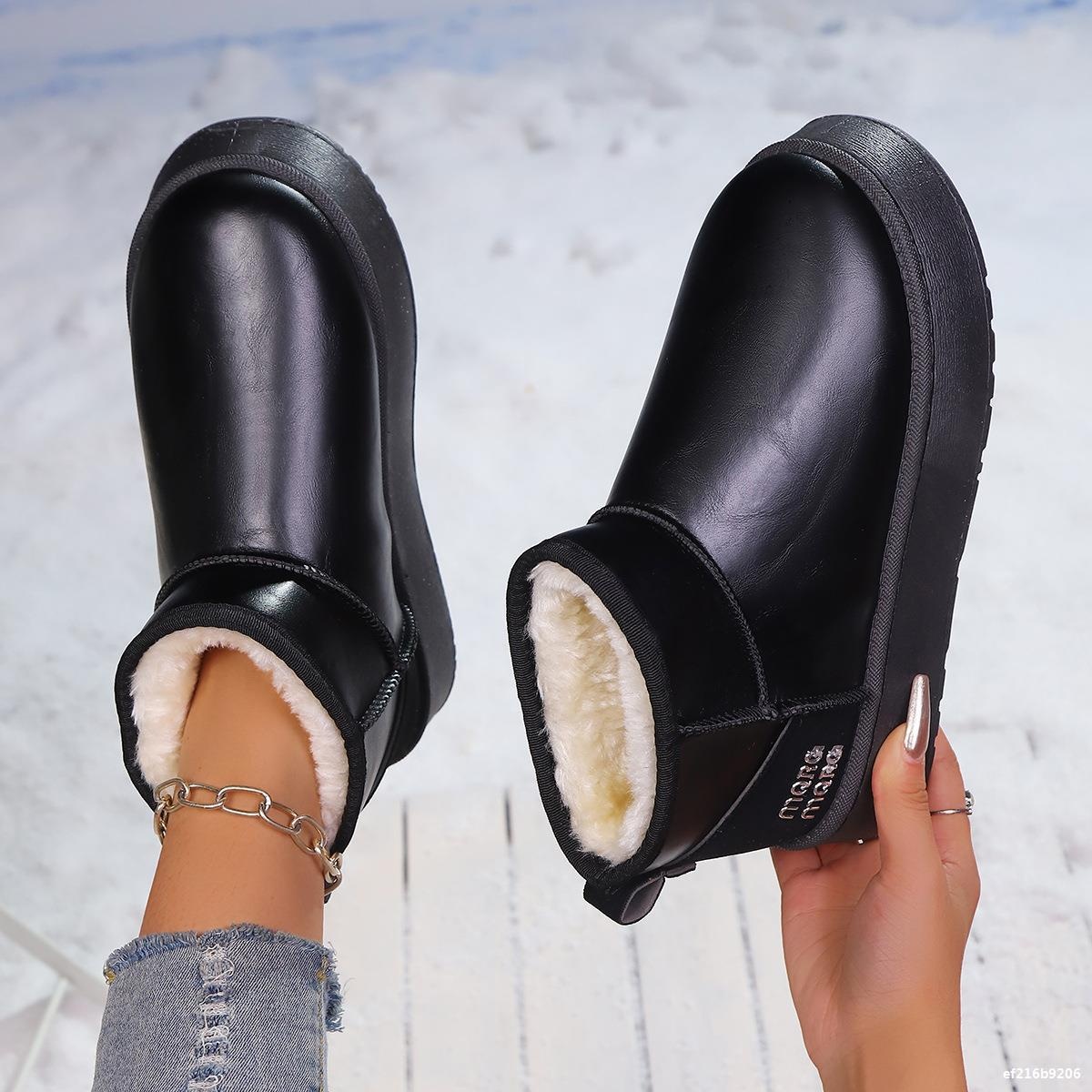 Faux-Fur Platform Ankle Boots