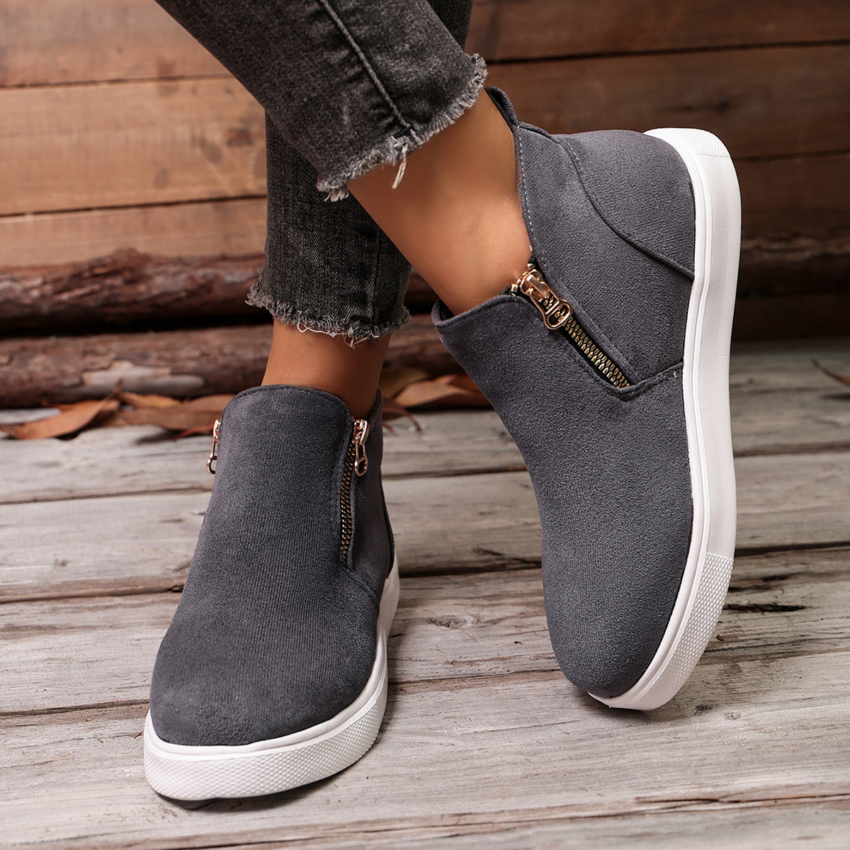 Round Toe Ankle Boots