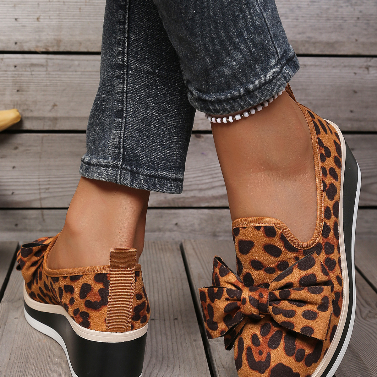 Leopard Print Platform Loafers