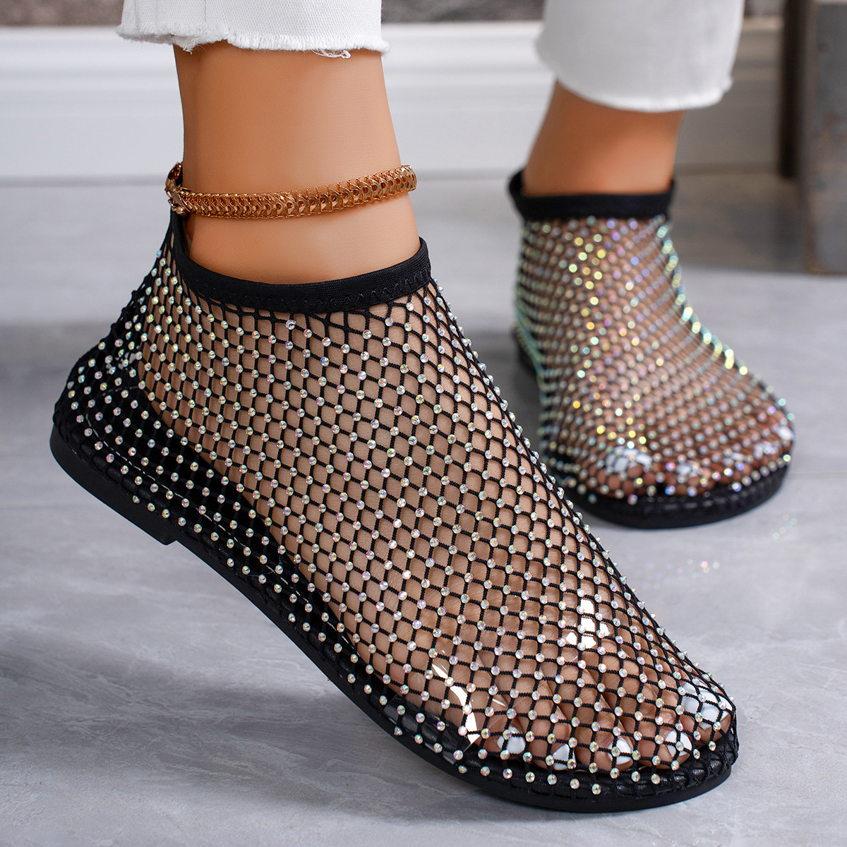 Rhinestone Hollow Out Sandals
