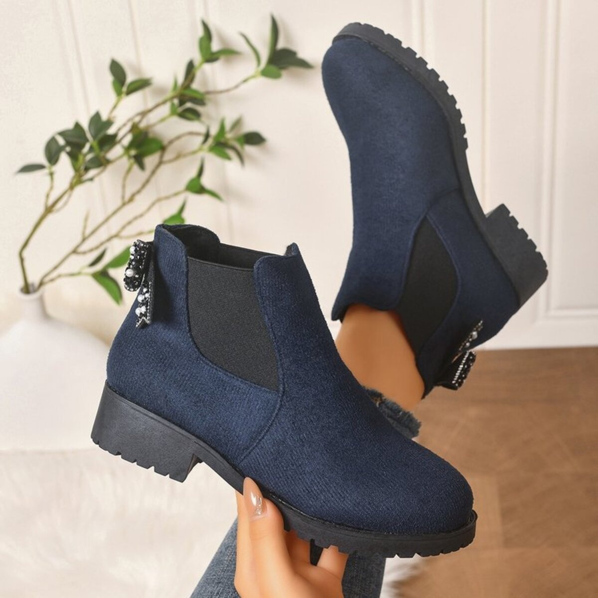 Round Toe Block Heels Boots