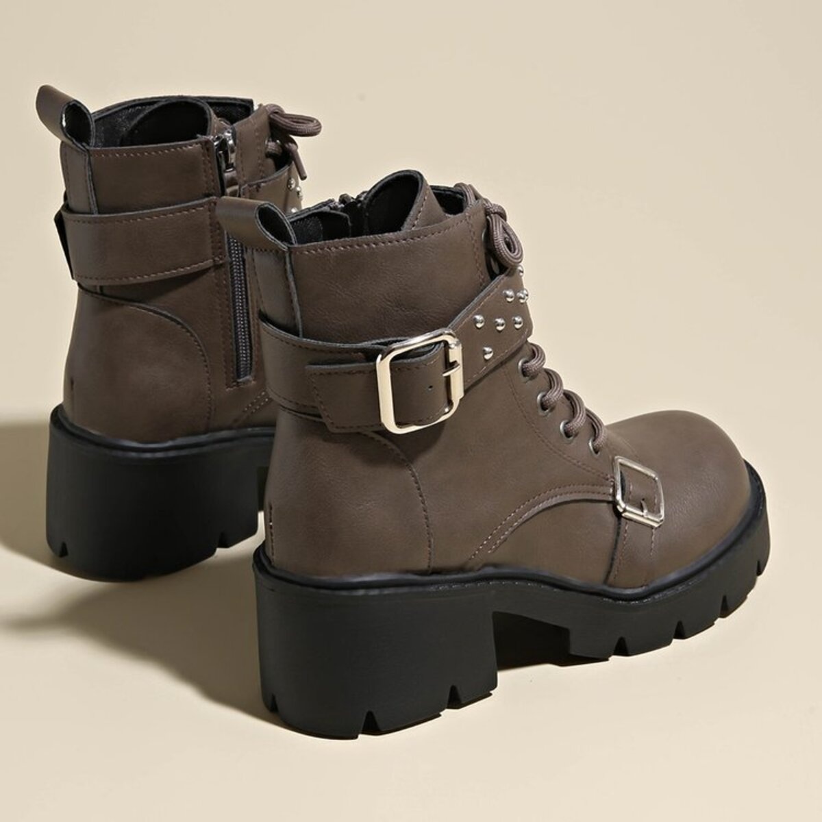 Round Toe Block Heels Boots