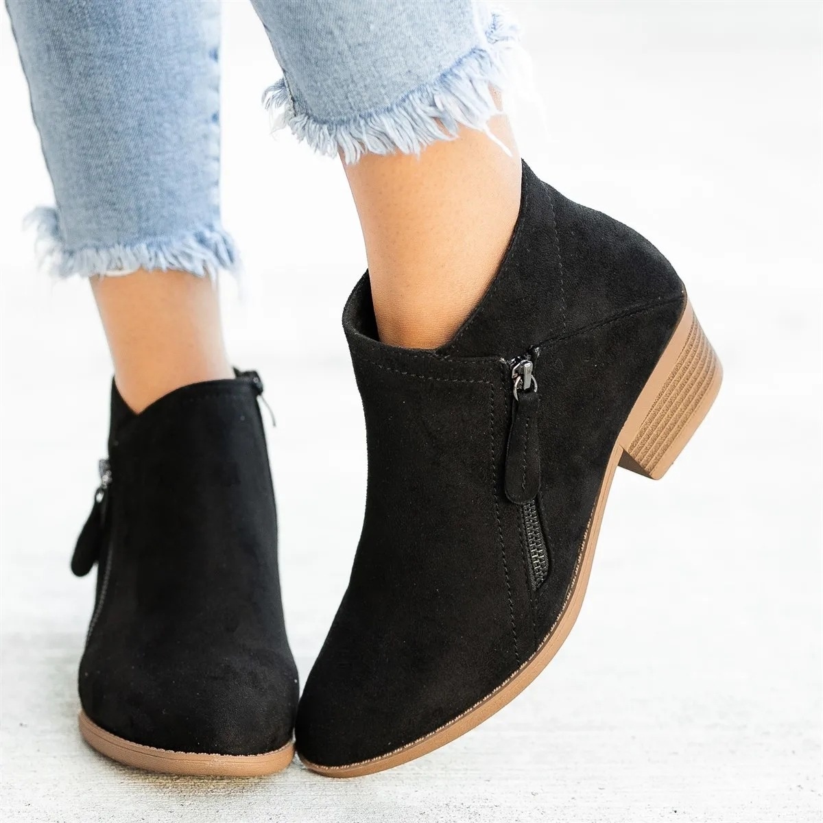 Point Toe Block Heel Boots