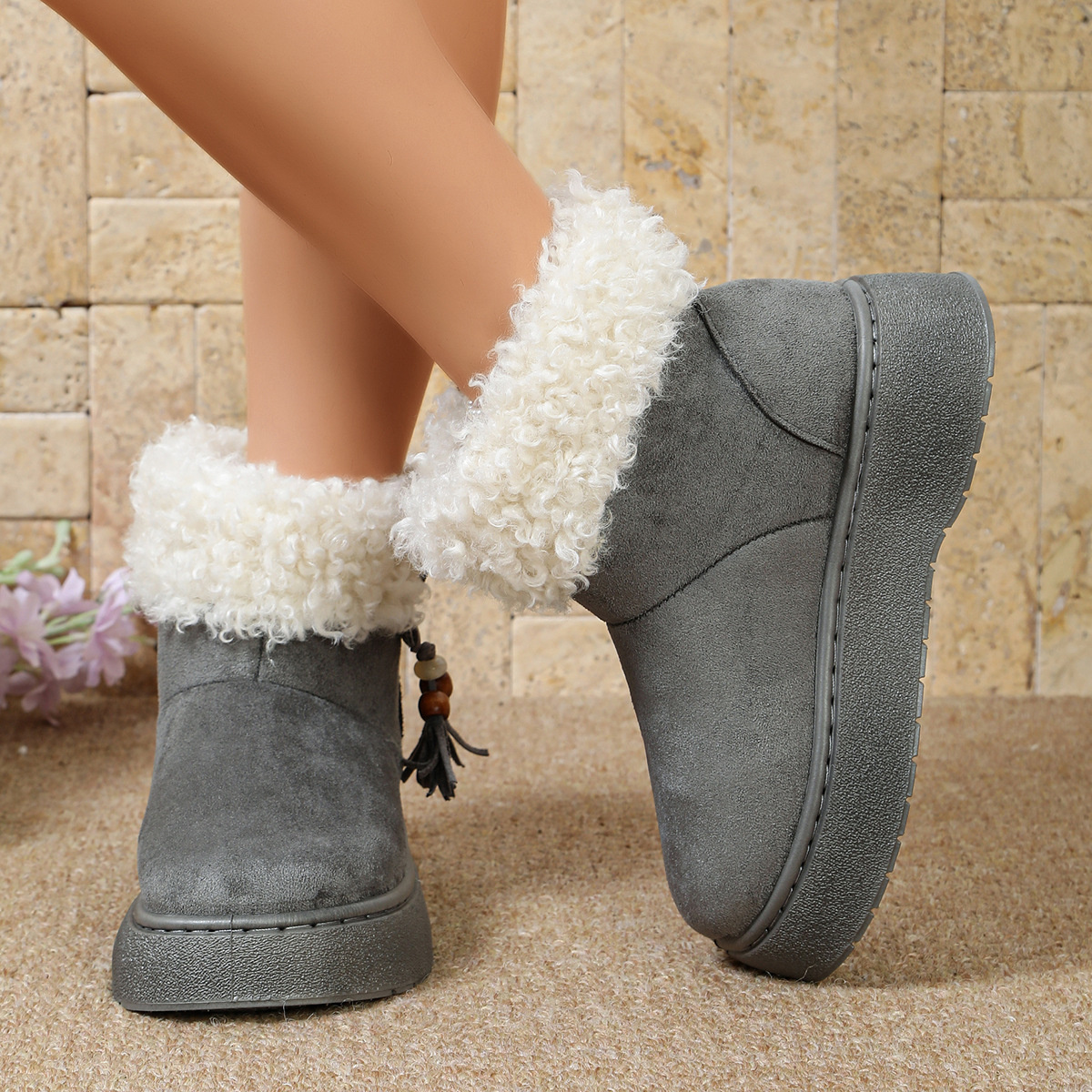 Round Toe Platform Boots