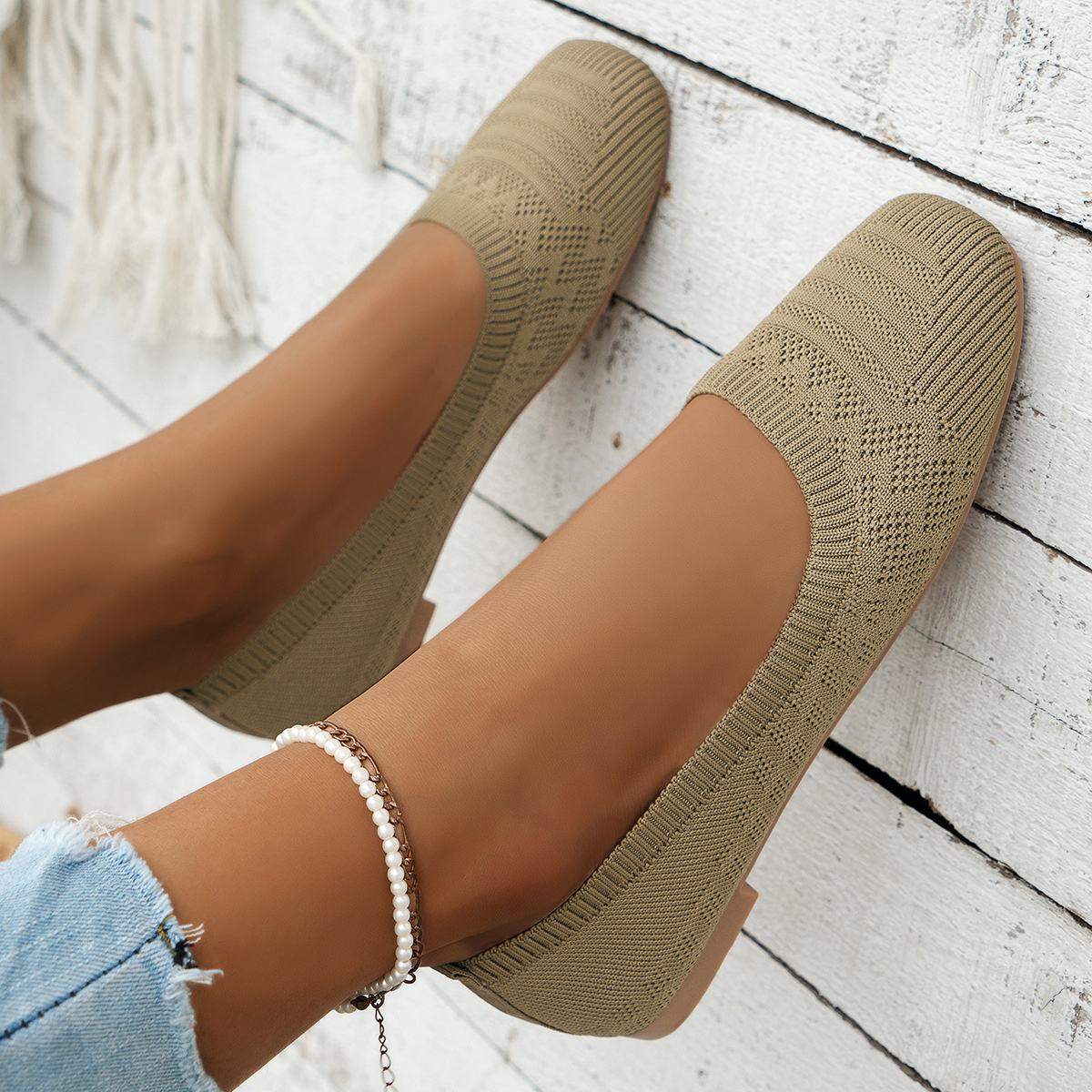 Square Toe Slip-Ons