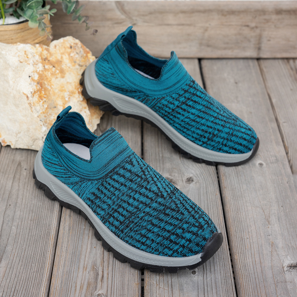 Round Toe Mesh Slip-Ons