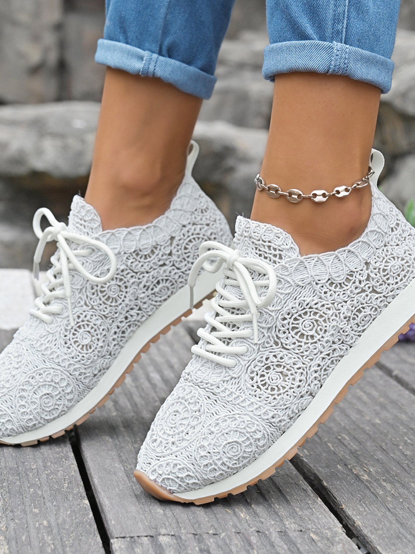 Mesh Lace Up Sneakers