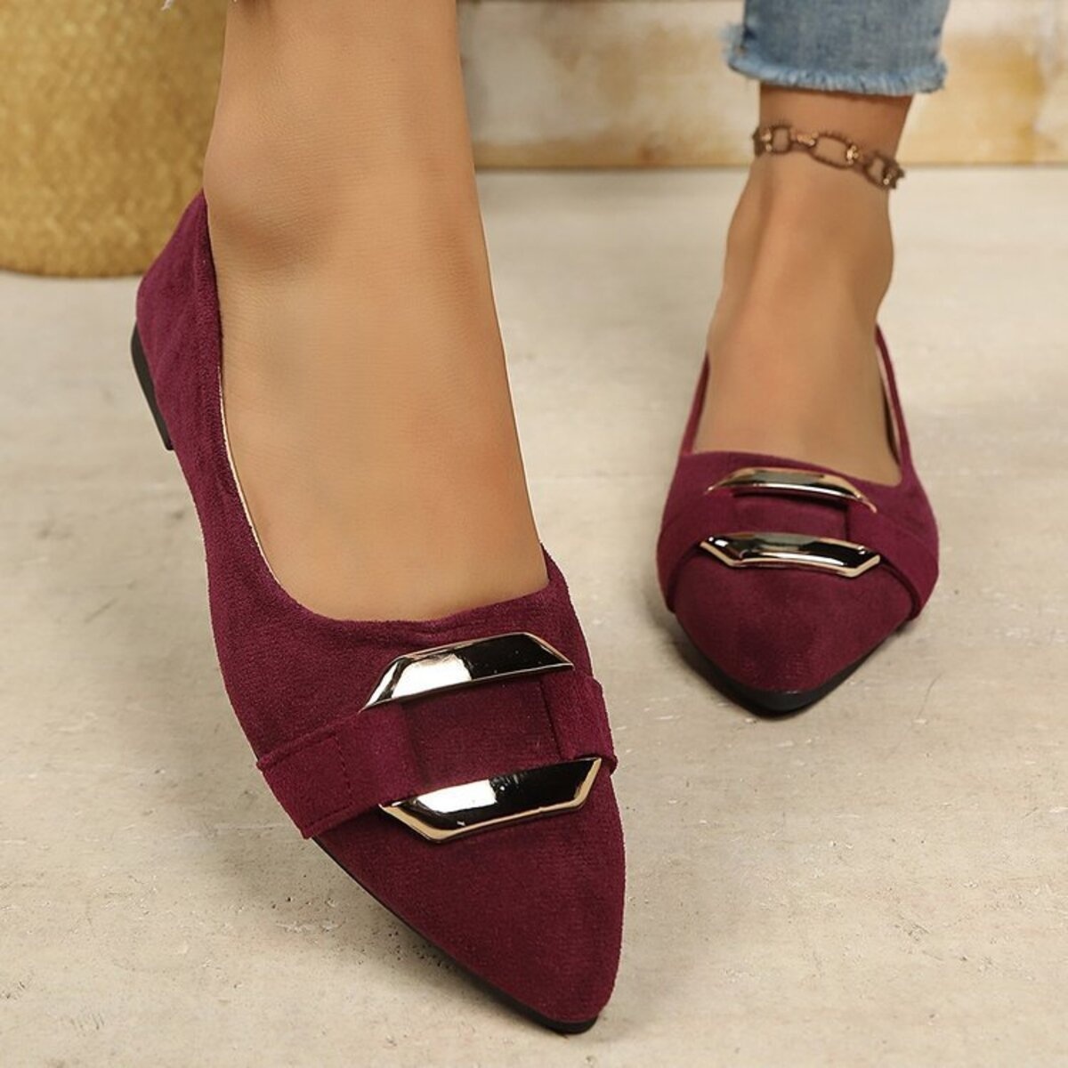 Point Toe Flats Slip-Ons