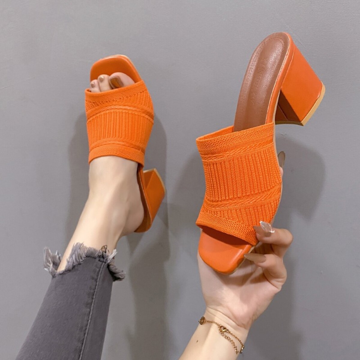 Open Toe Block Heels Sandals