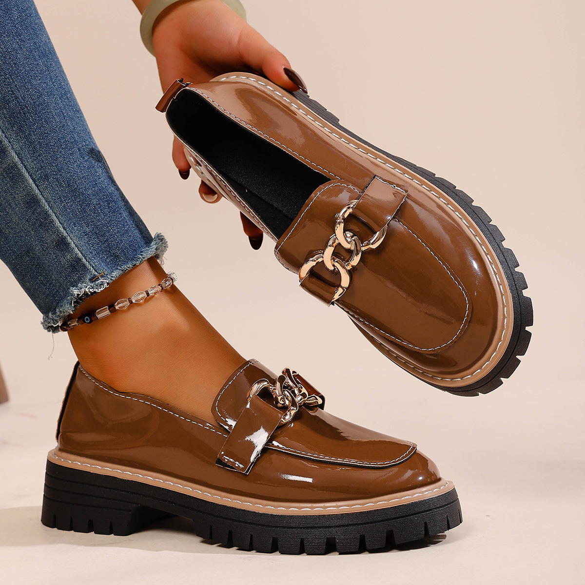 Chain Decor Chunky Loafers