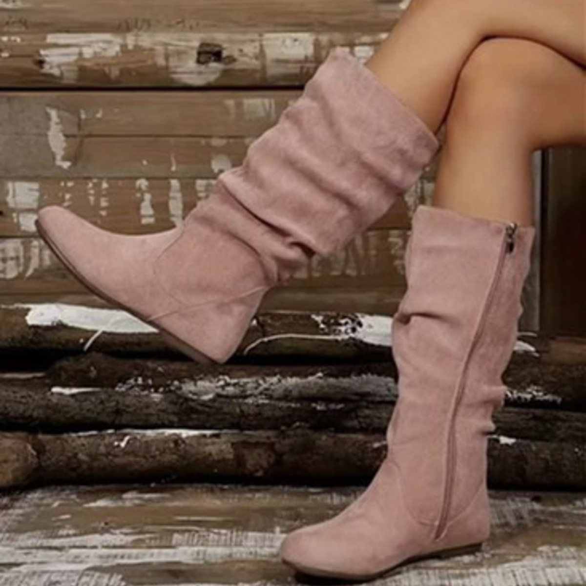 Size Zip Slouchy Boots