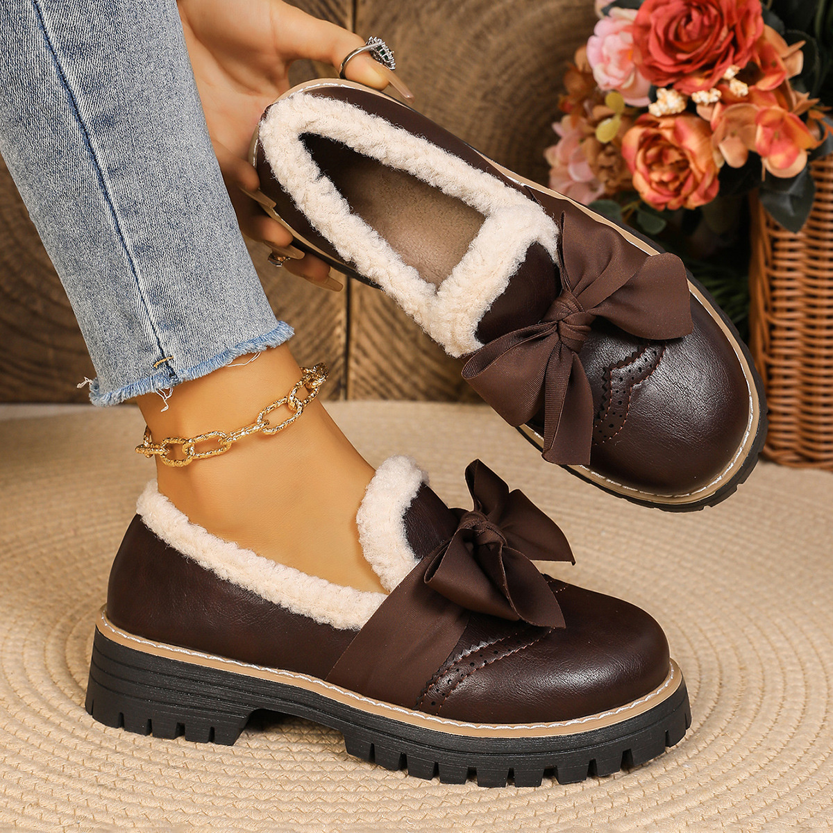 Bow Round Toe Loafers