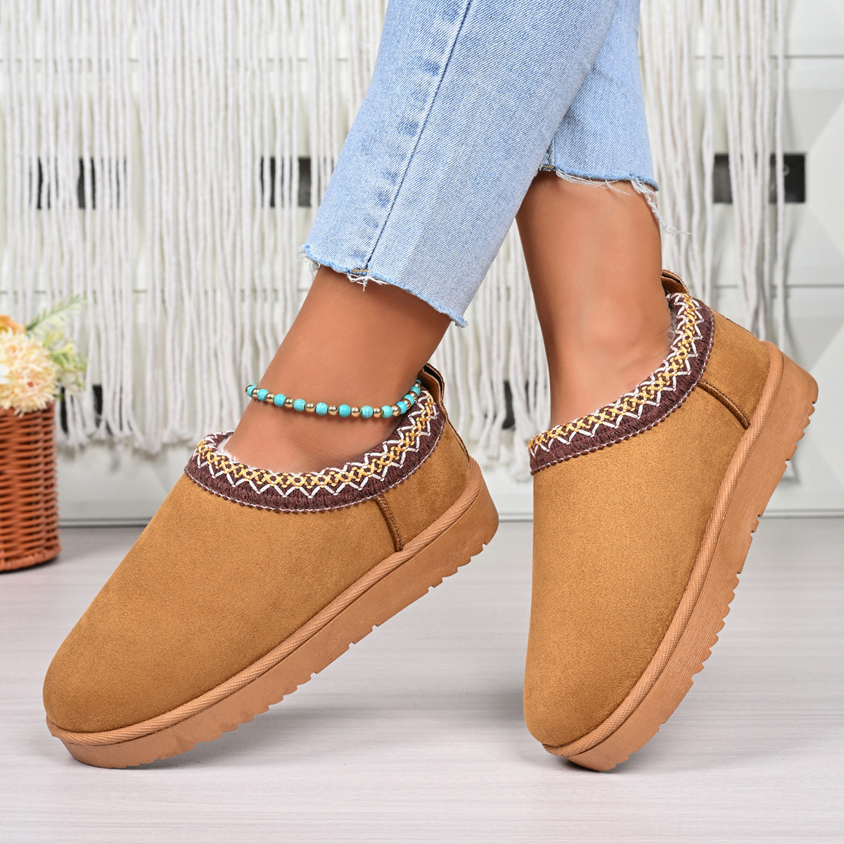 Round Toe Platform Ankle Boots