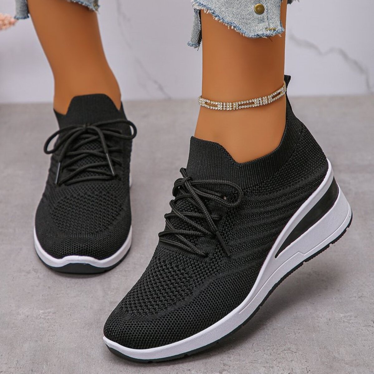 Lace Up Wedge Athletic