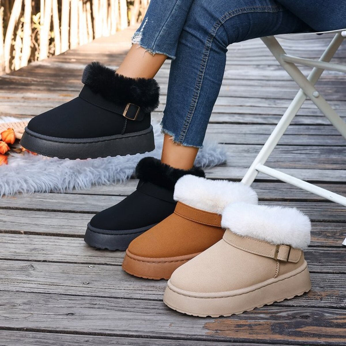 Round Toe Platform Boots