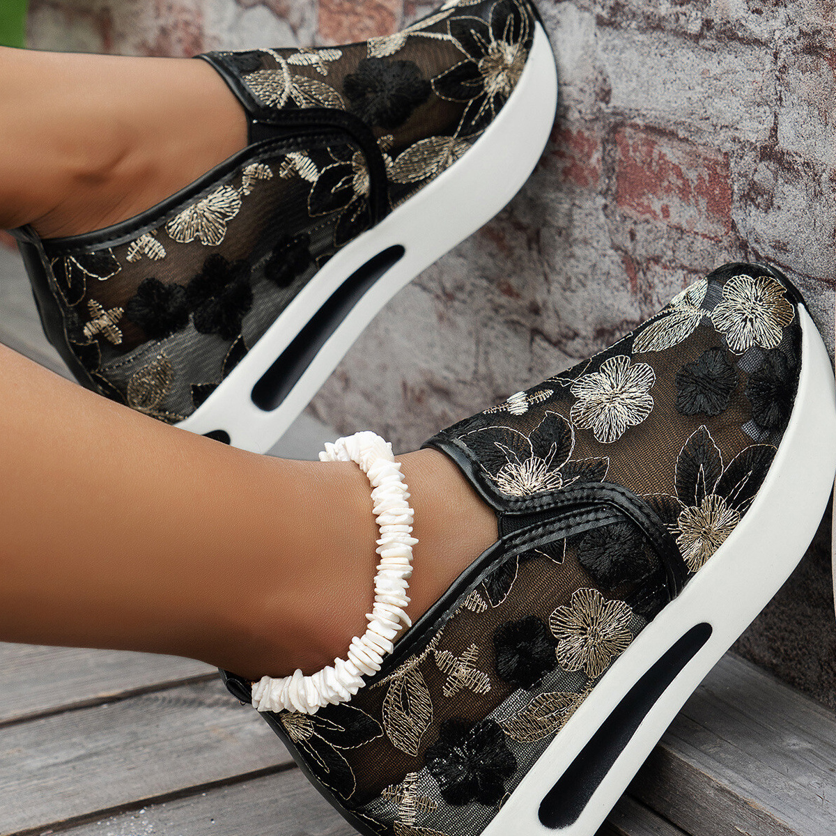 Round Toe Platform Slip-Ons