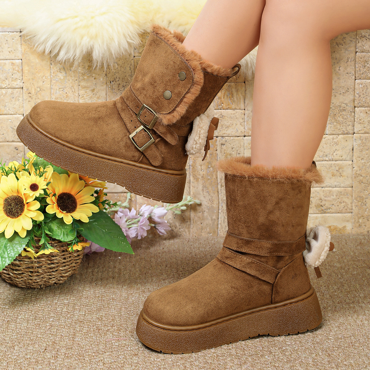 Round Toe Platform Boots