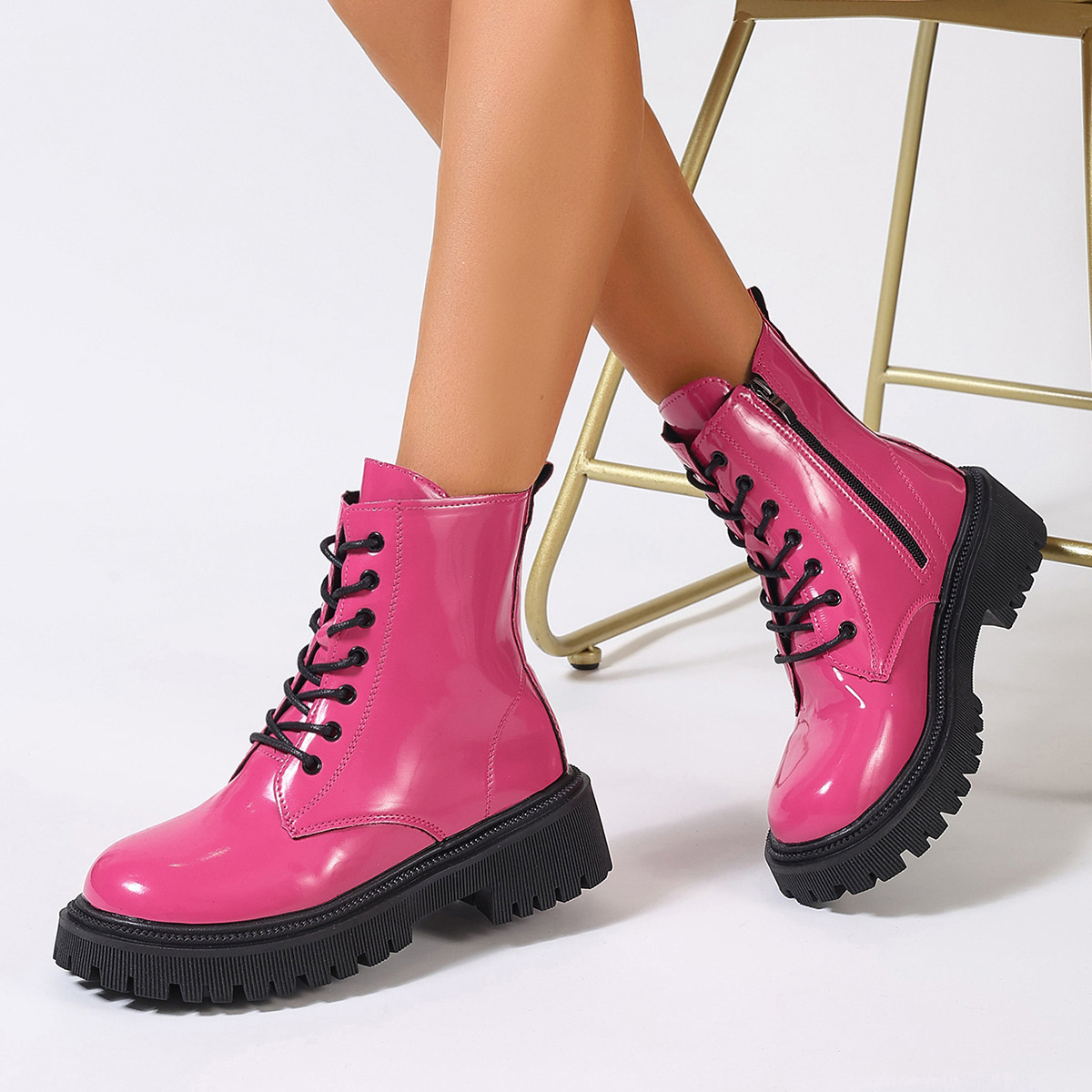 Lace-Up Platform Combat Boots