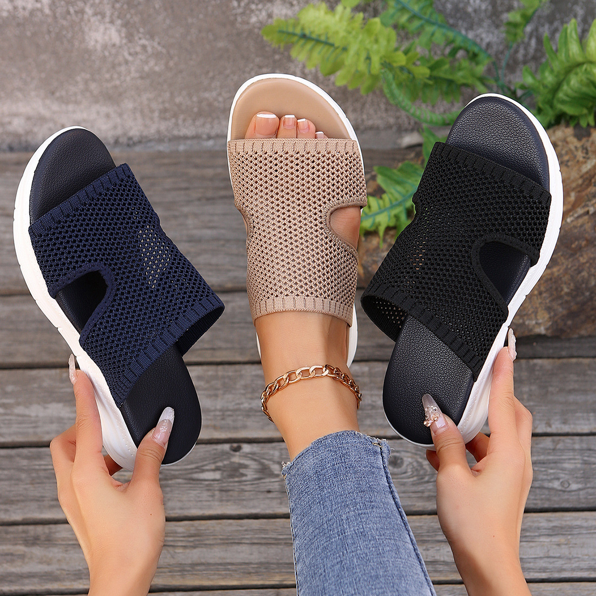 Breathable Mesh Open Toe Sandals