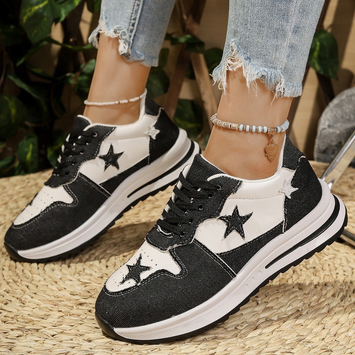 Star Lace Up Sneakers