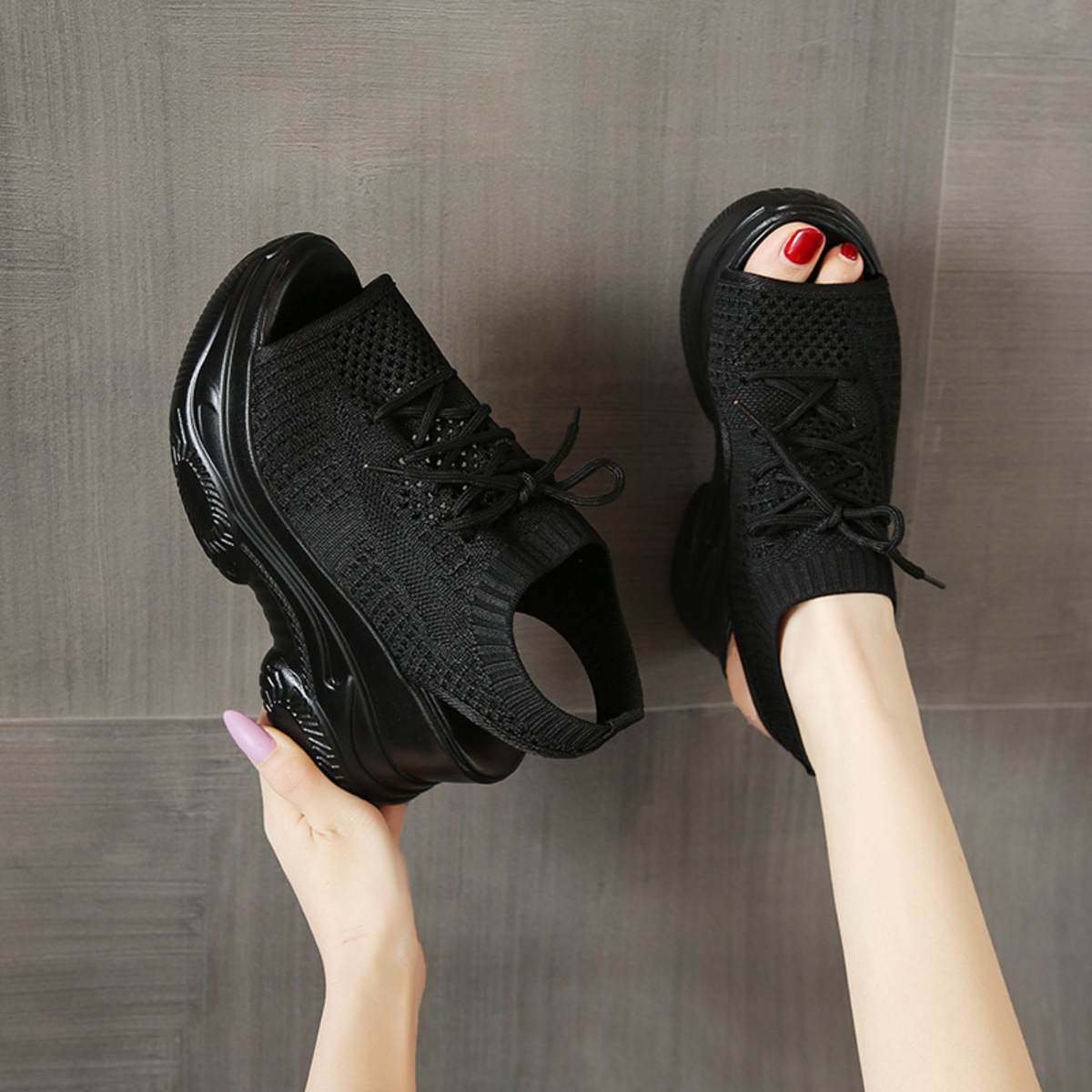 Lace Up Platform Sandals