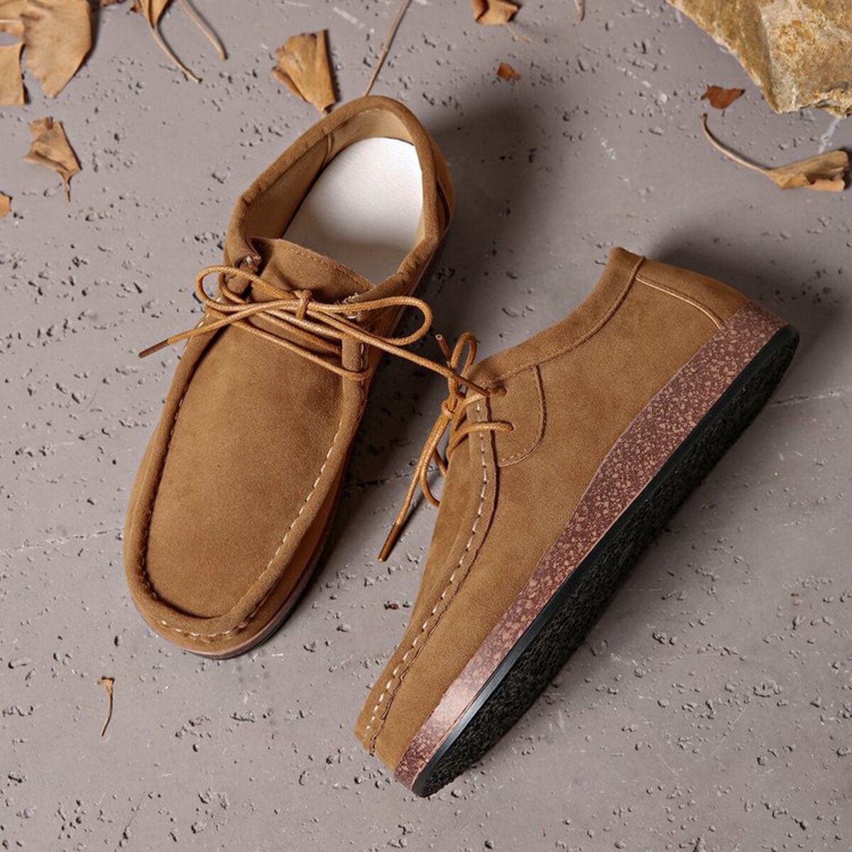 Round Toe Lace Up Loafers